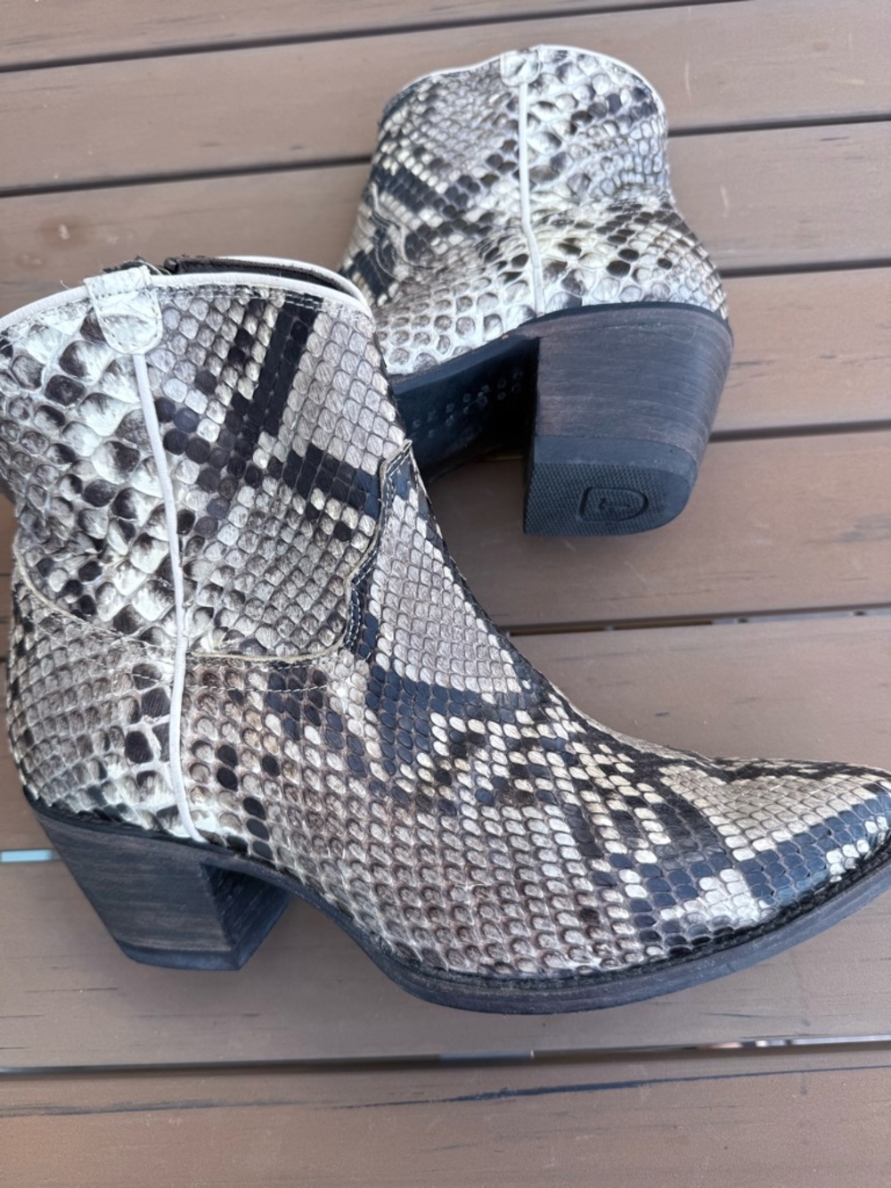 Tecovas *Limited Edition Zoey in Python side zip Ankle Booties